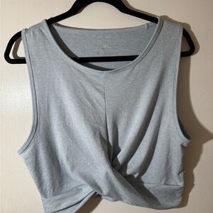 Blue Sleeveless Twist Front Top